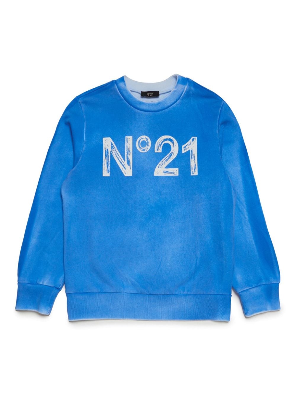 Nº21 Kids logo-print cotton sweatshirt - Blue von Nº21 Kids