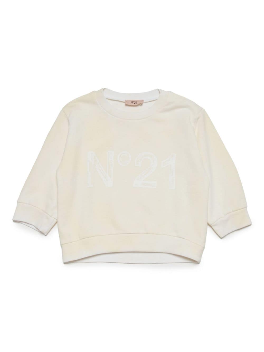 Nº21 Kids logo-print cotton sweatshirt - White von Nº21 Kids