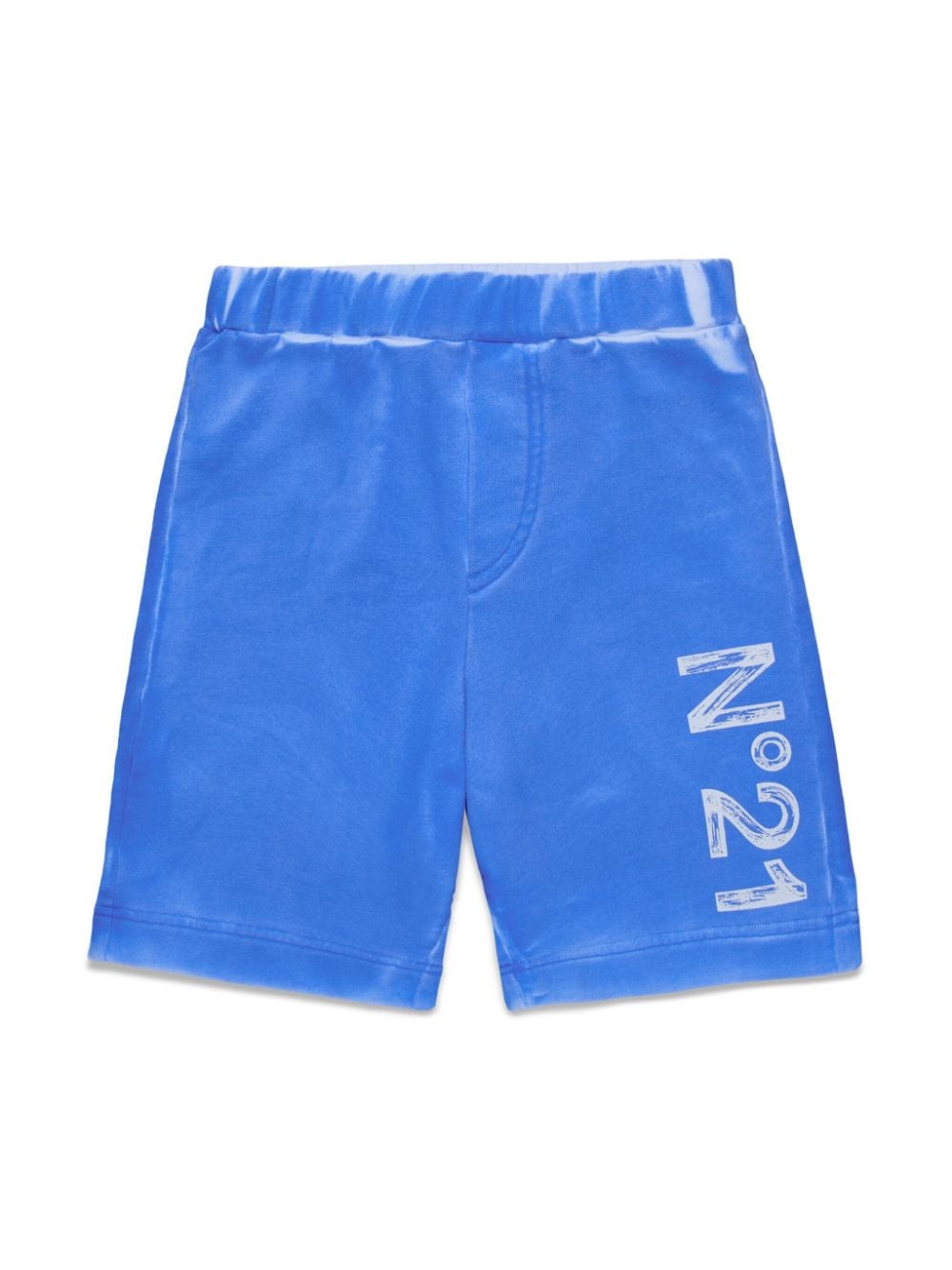 Nº21 Kids logo-print faded shorts - Blue von Nº21 Kids