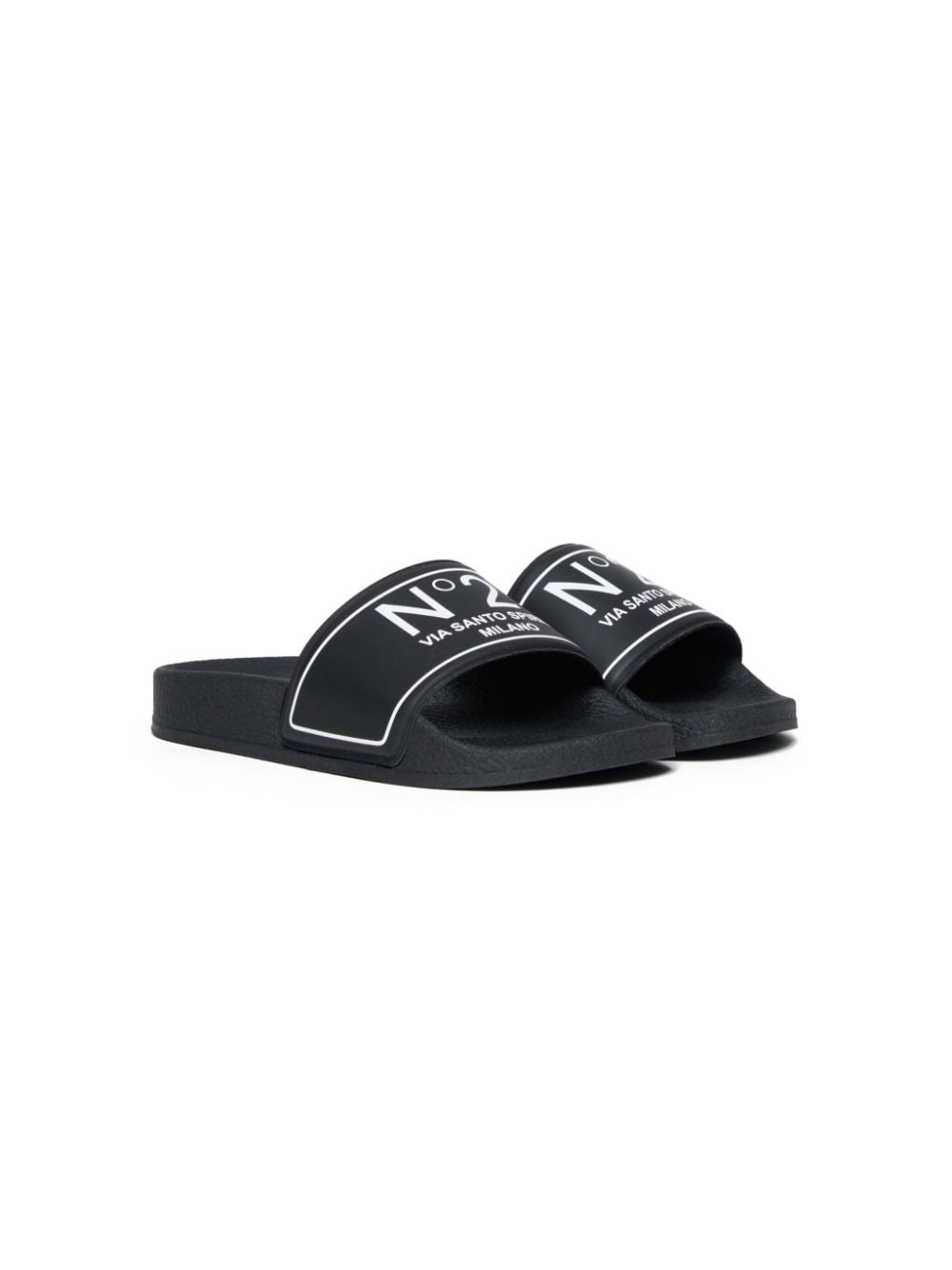 Nº21 Kids logo-print slides - Black von Nº21 Kids