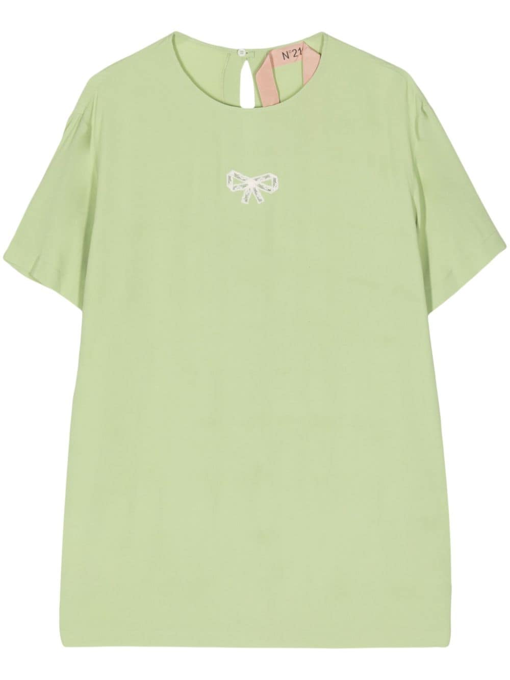 Nº21 bow-detail T-shirt - Green von Nº21