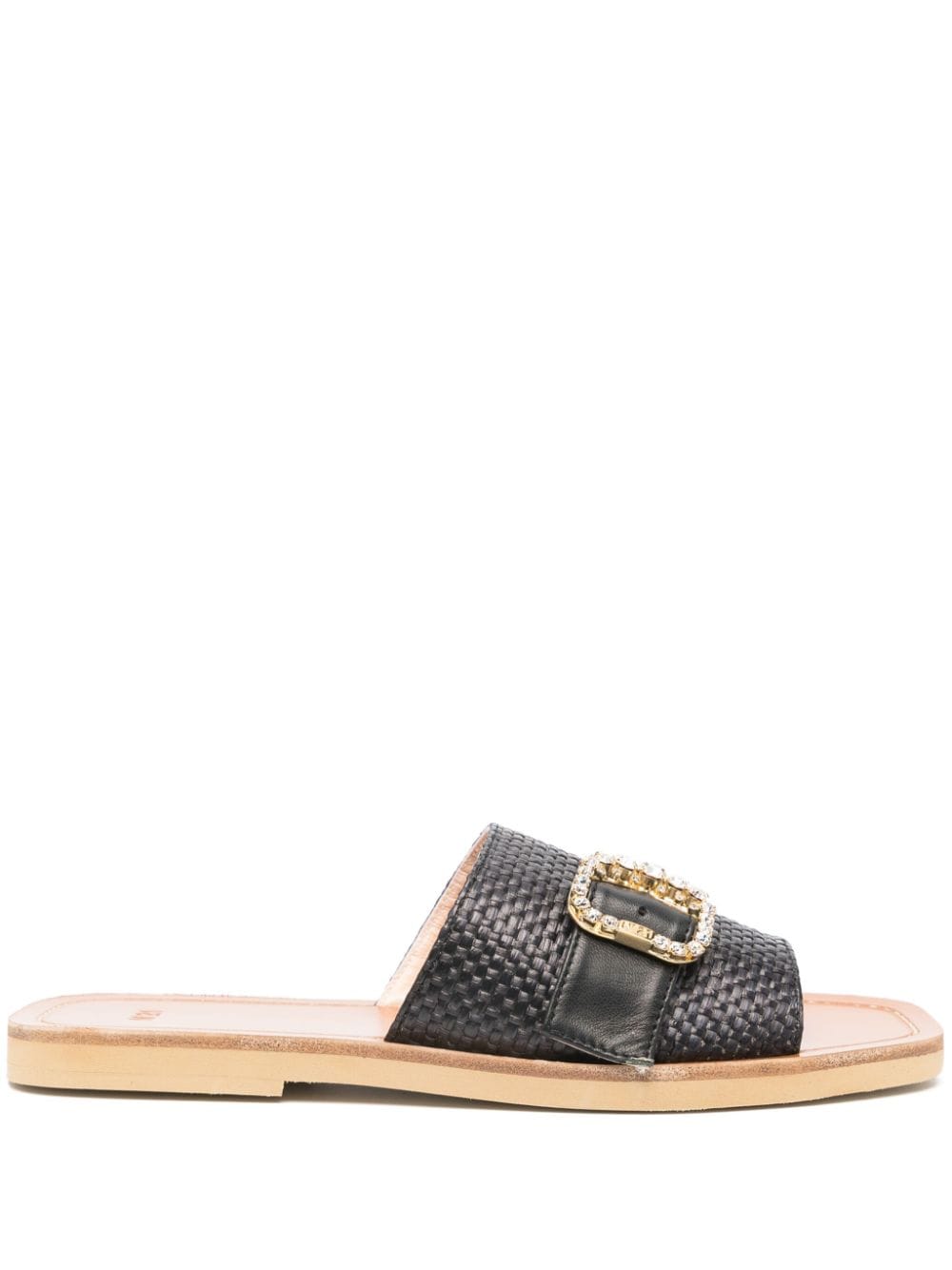 Nº21 crystal-embellished woven slides - Black von Nº21