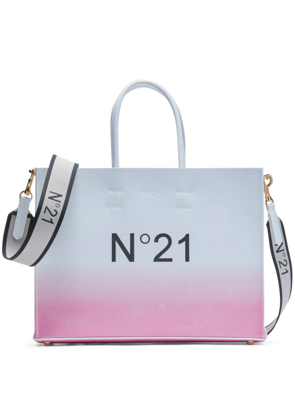 Nº21 logo-print ombre-effect tote bag - White von Nº21