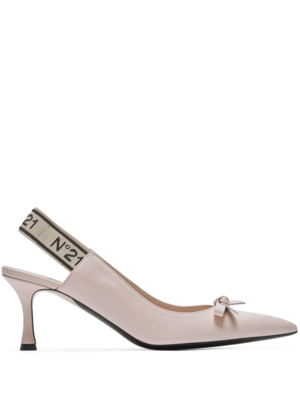 Nº21 logo-strap bow leather pumps - Pink von Nº21