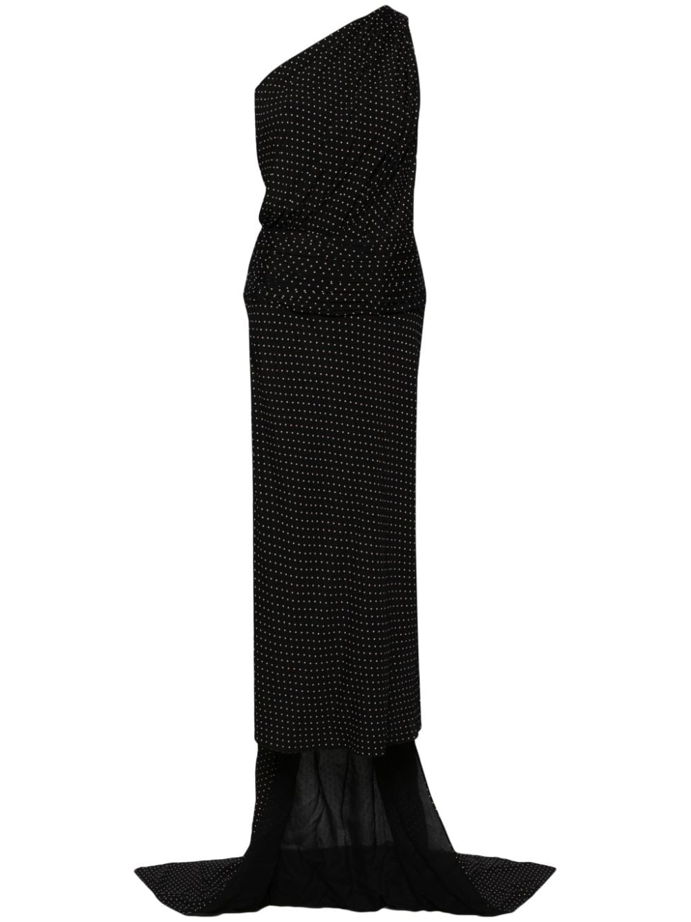 Nº21 ruched one-shoulder midi dress - Black von Nº21