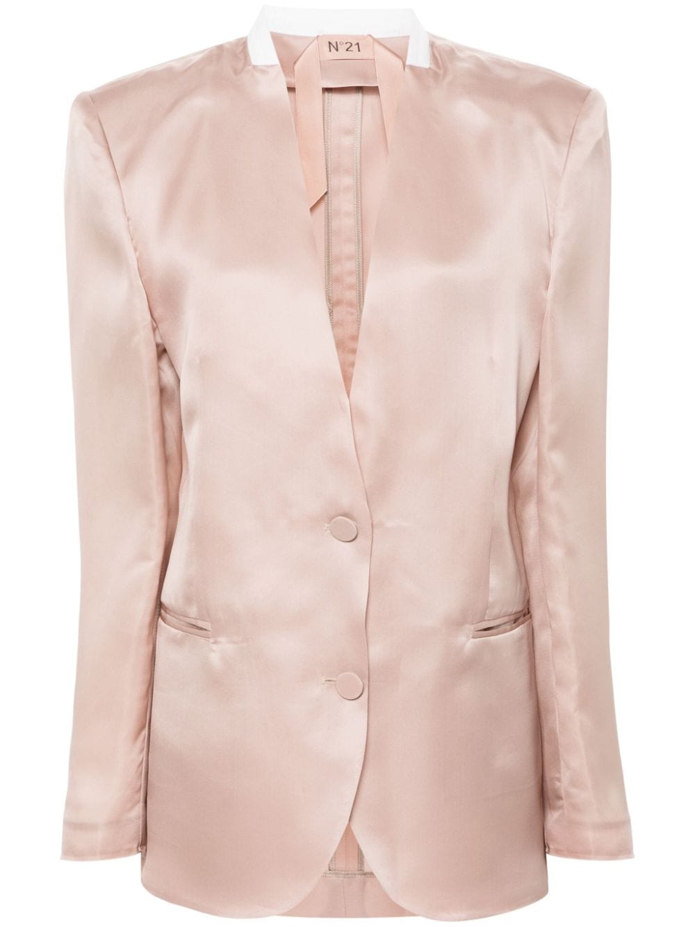 Nº21 single-breasted silk blazer - Pink von Nº21