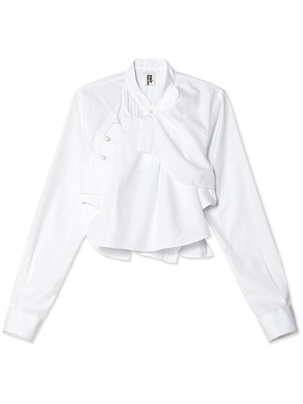 Noir Kei Ninomiya asymmetric cotton shirt - White von Noir Kei Ninomiya