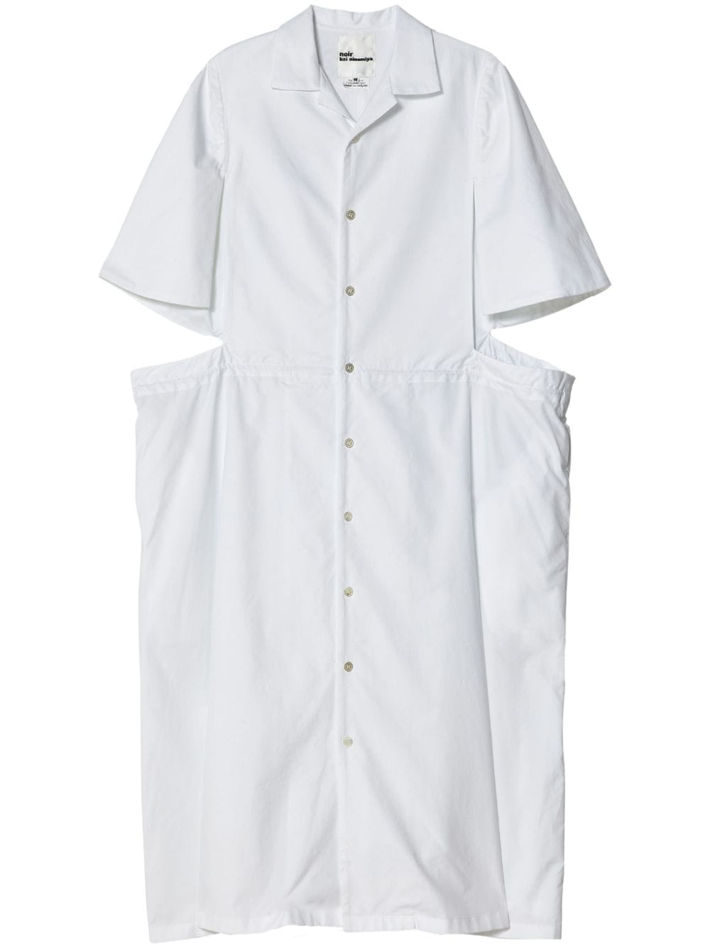 Noir Kei Ninomiya cut-out cotton shirtdress - White von Noir Kei Ninomiya