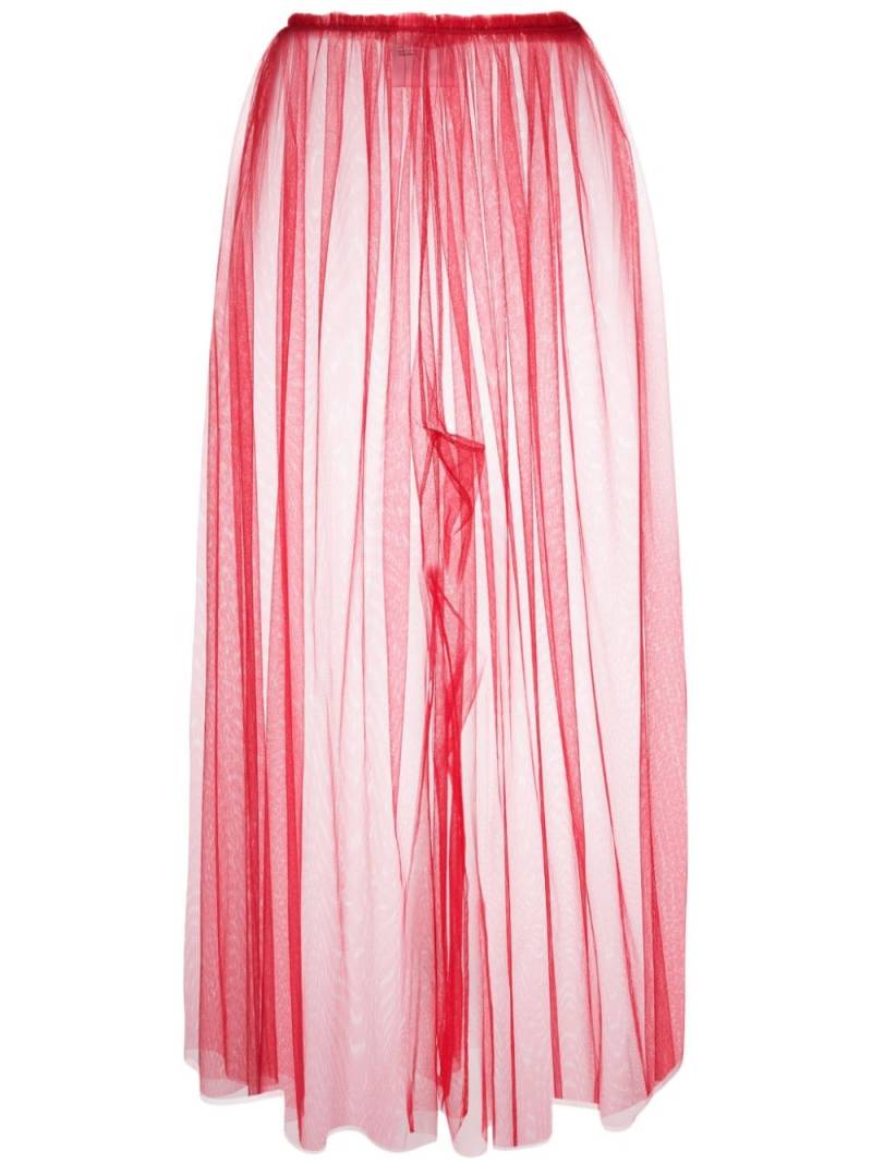 Noir Kei Ninomiya elasticated-waistband mesh trousers - Red von Noir Kei Ninomiya