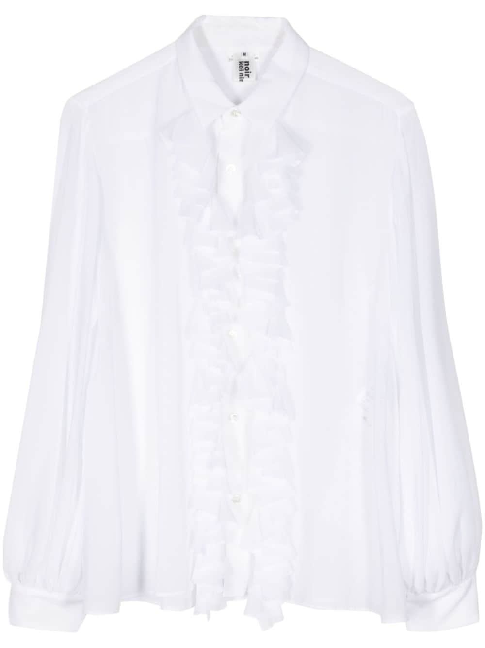 Noir Kei Ninomiya frill-detailing shirt - White von Noir Kei Ninomiya