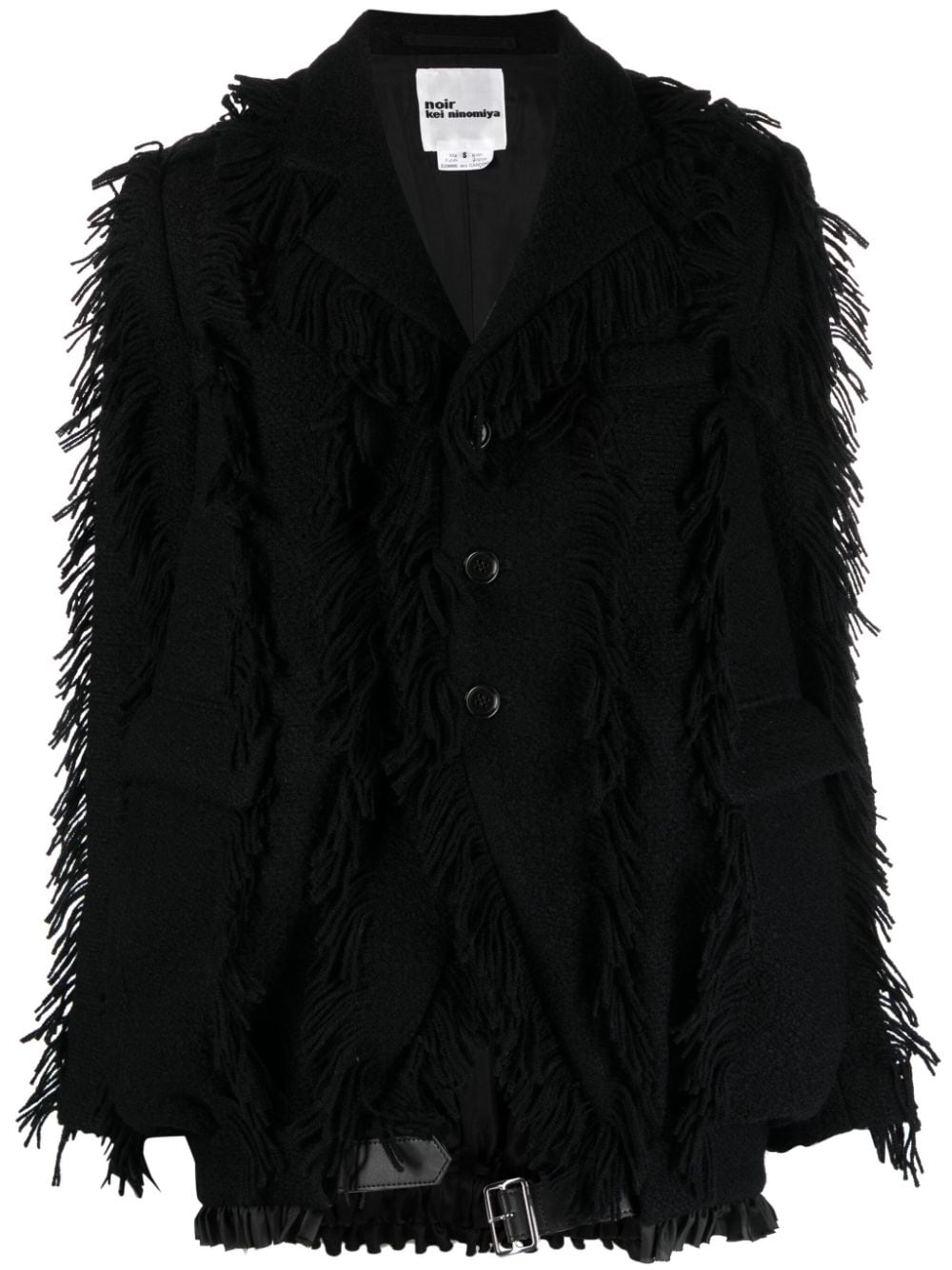 Noir Kei Ninomiya fringe-detailing wool-blend blazer - Black von Noir Kei Ninomiya