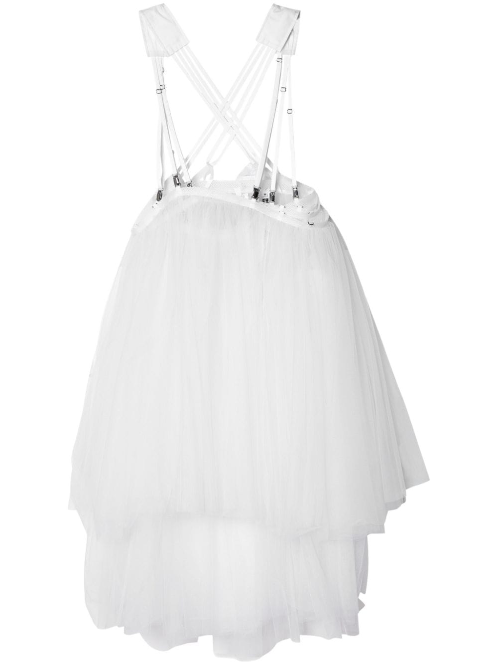 Noir Kei Ninomiya harness-fastened tulle skirt - White von Noir Kei Ninomiya