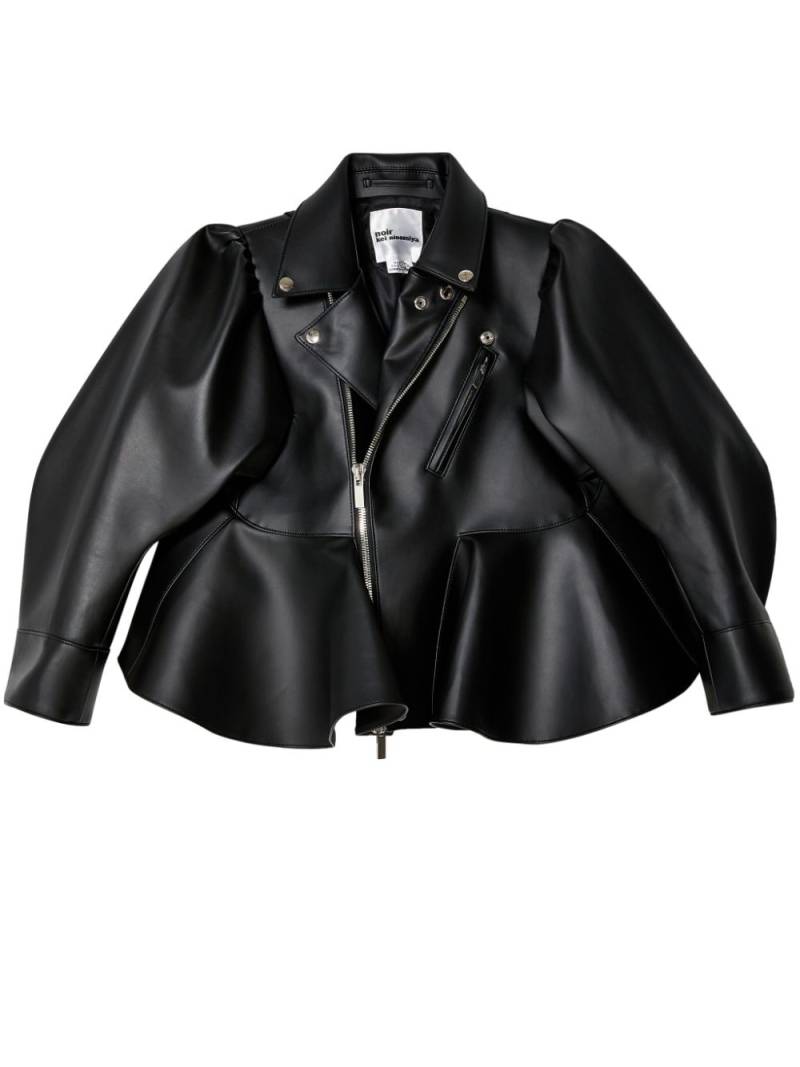 Noir Kei Ninomiya peplum faux-leather jacket - Black von Noir Kei Ninomiya
