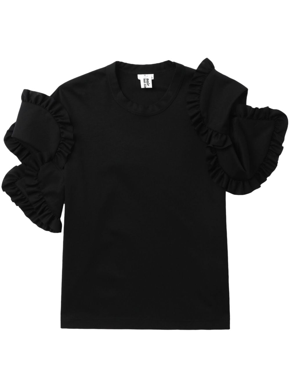 Noir Kei Ninomiya ruffled cotton T-shirt - Black von Noir Kei Ninomiya