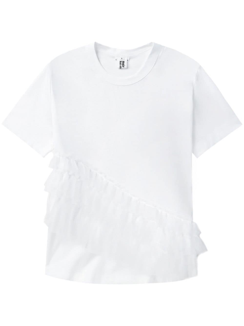 Noir Kei Ninomiya ruffled cotton T-shirt - White von Noir Kei Ninomiya