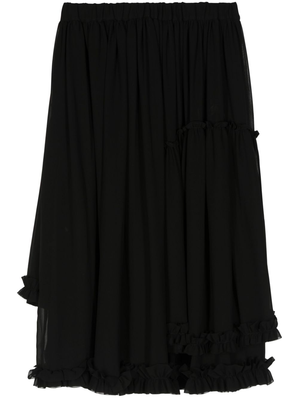 Noir Kei Ninomiya ruffled layered design skirt - Black von Noir Kei Ninomiya