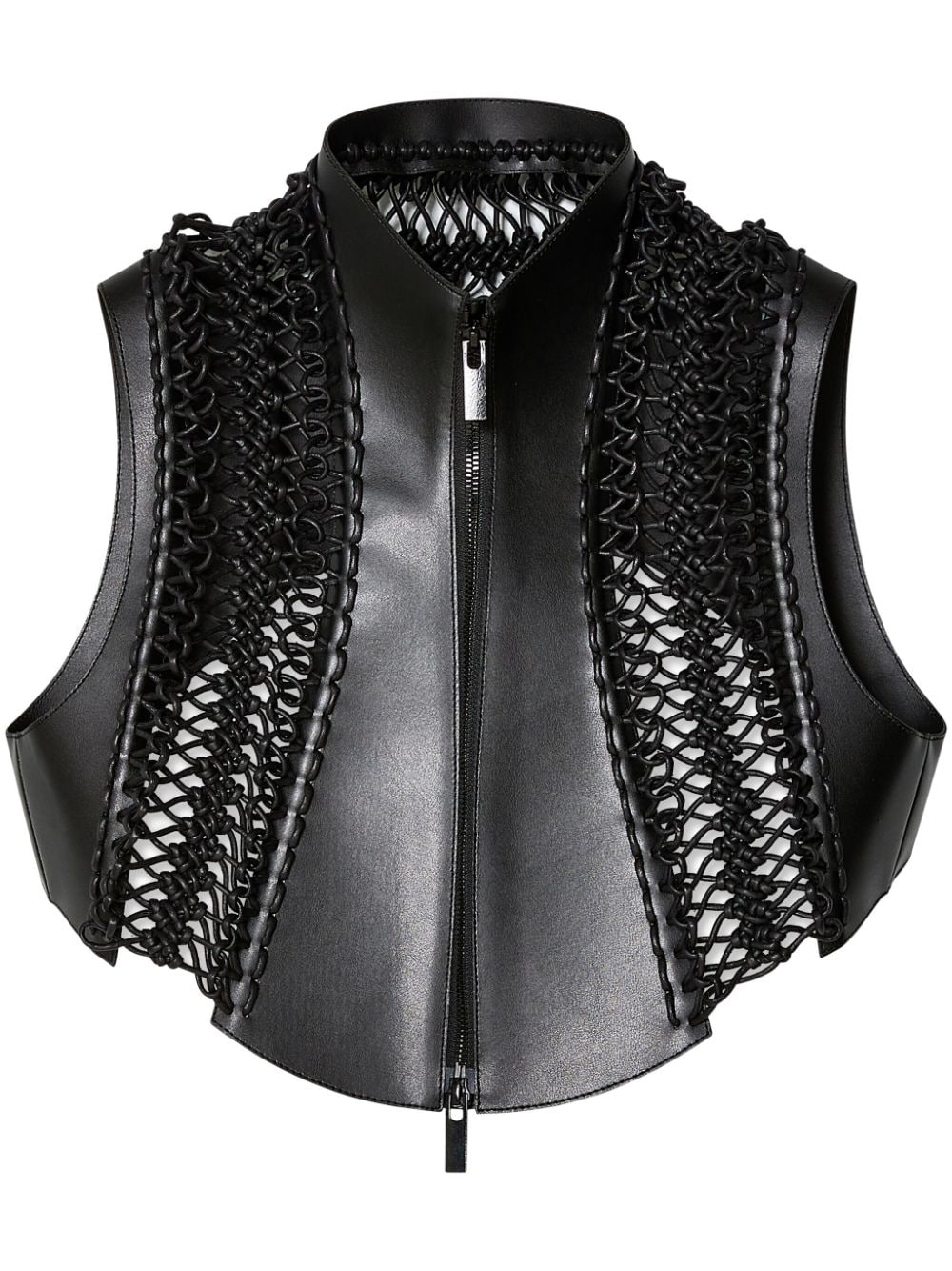 Noir Kei Ninomiya sleeveless faux-leather top - Black von Noir Kei Ninomiya