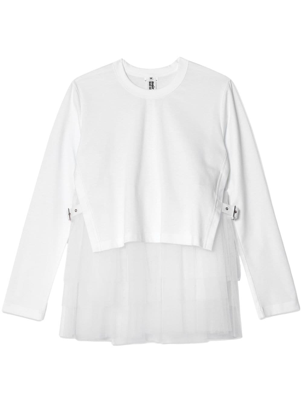 Noir Kei Ninomiya tulle-layer cotton T-shirt - White von Noir Kei Ninomiya