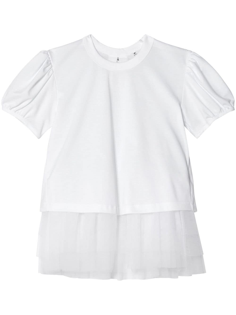 Noir Kei Ninomiya tulle-layer cotton T-shirt - White von Noir Kei Ninomiya
