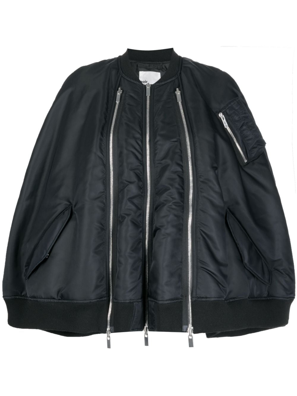 Noir Kei Ninomiya zipped padded cape - Black von Noir Kei Ninomiya