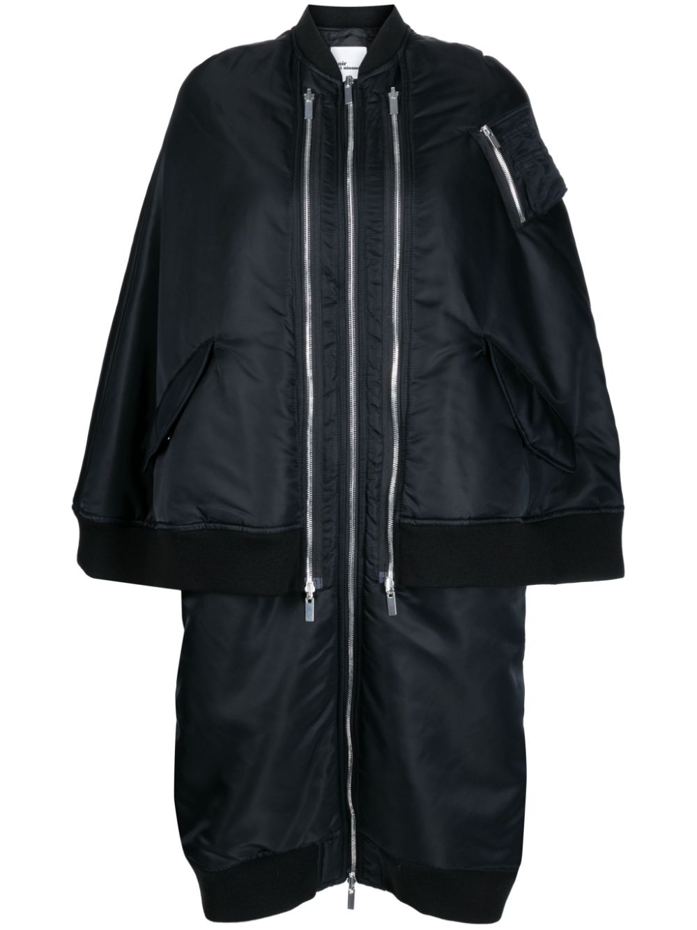 Noir Kei Ninomiya zipped padded coat - Black von Noir Kei Ninomiya