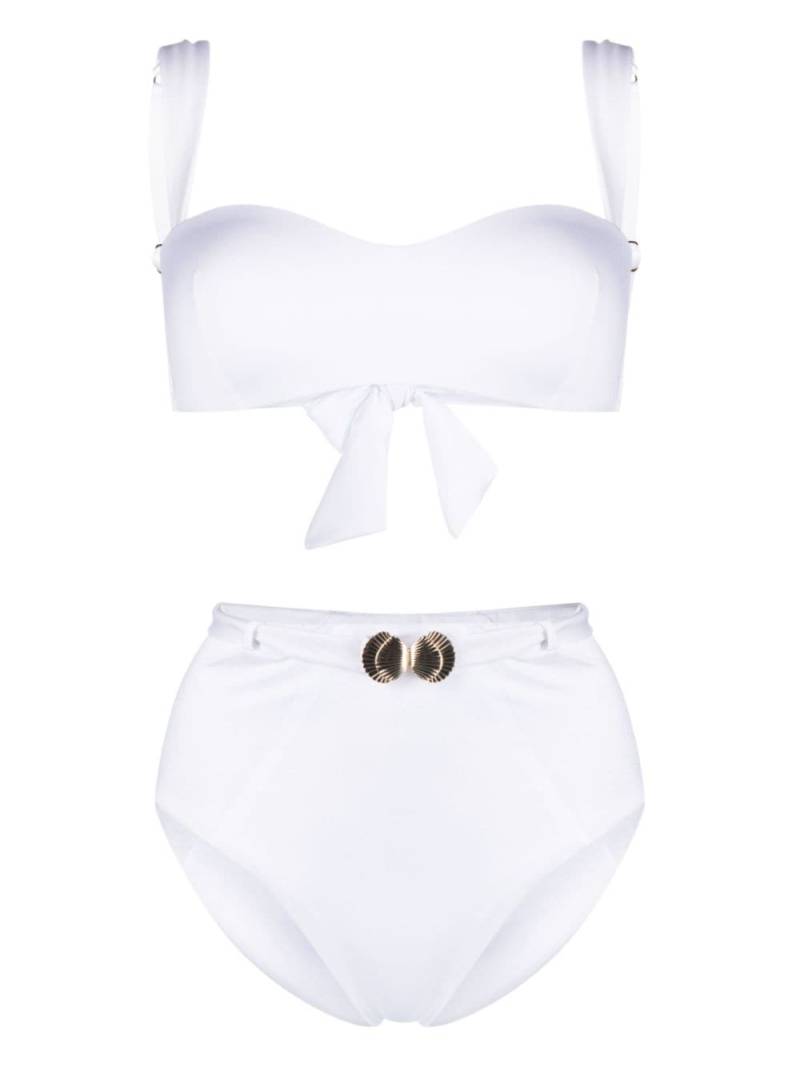 Noire Swimwear Seashell bandeau bikini - White von Noire Swimwear