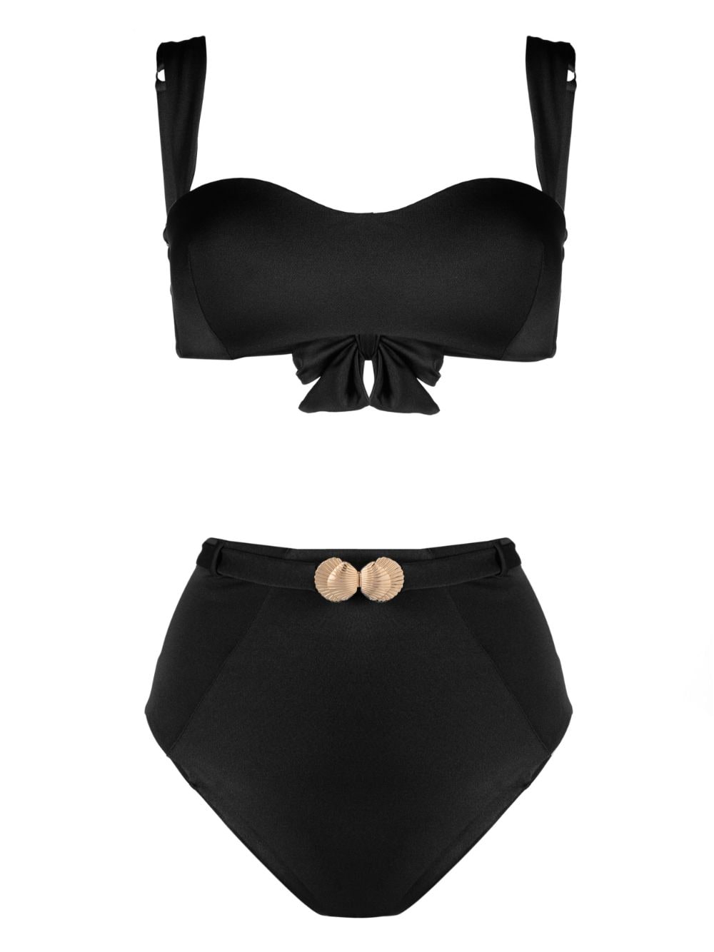 Noire Swimwear Seashell bandeau bikini set - Black von Noire Swimwear