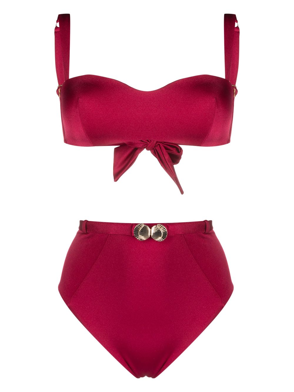 Noire Swimwear Seashell bandeau bikini set - Red von Noire Swimwear