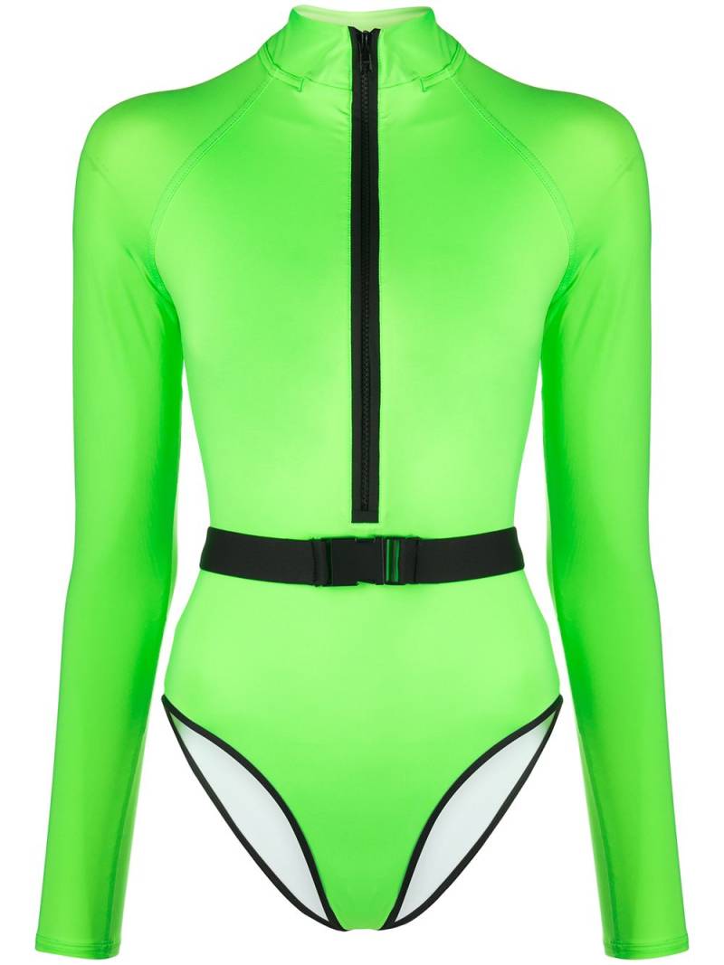 Noire Swimwear Surf-Up long-sleeve swimsuit - Green von Noire Swimwear