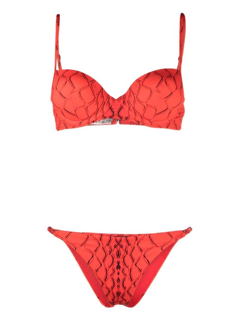 Noire Swimwear abstract-print bikini set - Red von Noire Swimwear