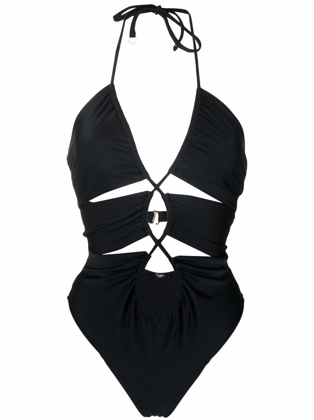 Noire Swimwear cut-out halterneck swimsuit - Black von Noire Swimwear