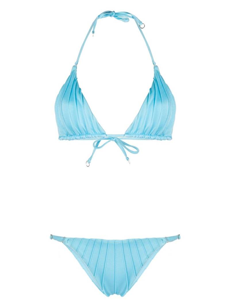 Noire Swimwear gathered bikini set - Blue von Noire Swimwear