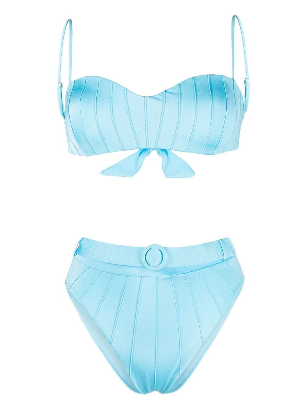 Noire Swimwear high-waist belted bikini set - Blue von Noire Swimwear