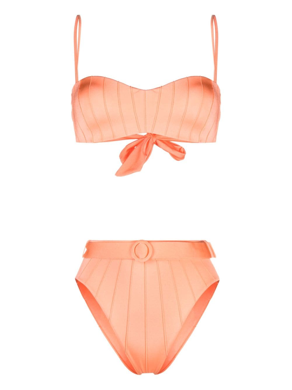 Noire Swimwear high-waist belted bikini set - Orange von Noire Swimwear