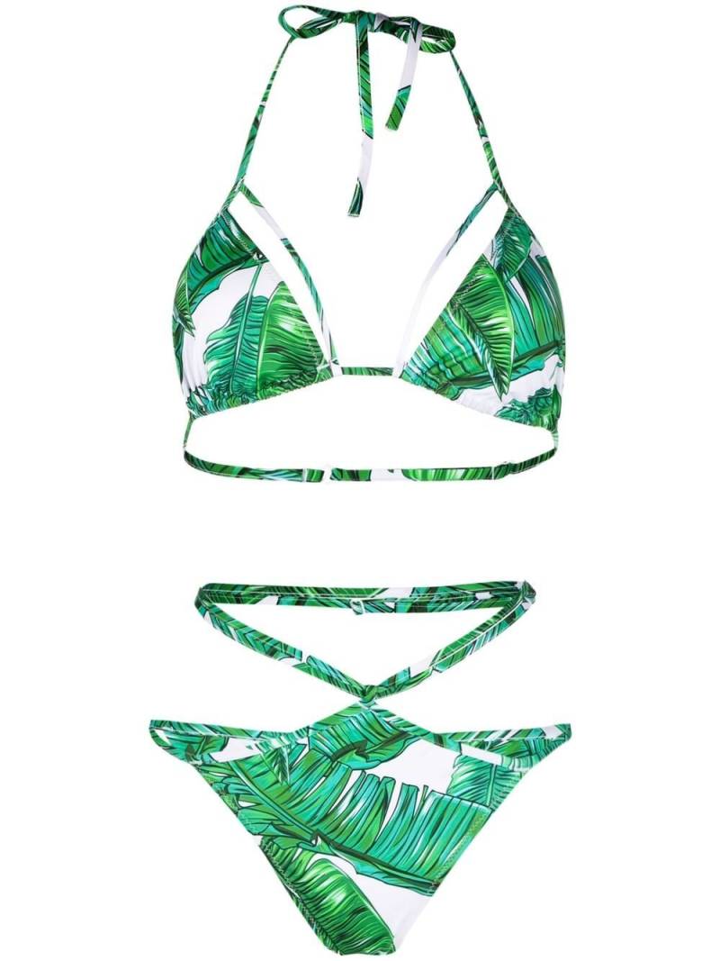 Noire Swimwear jungle-print Isla bikini - Green von Noire Swimwear