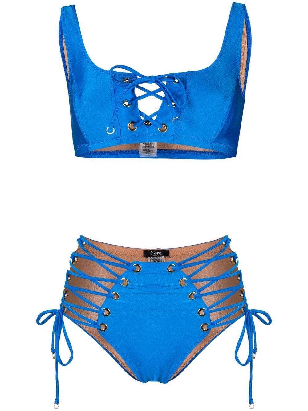 Noire Swimwear lace-up two-piece bikini - Blue von Noire Swimwear