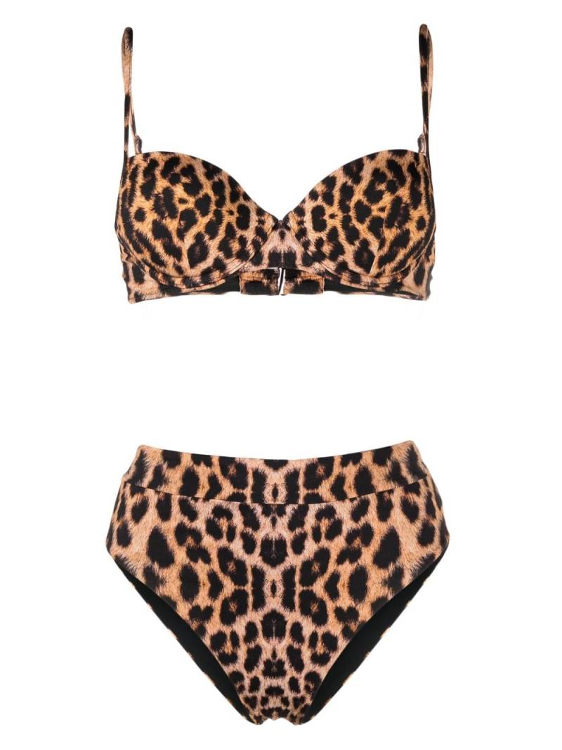 Noire Swimwear leopard-print bikini set - Neutrals von Noire Swimwear