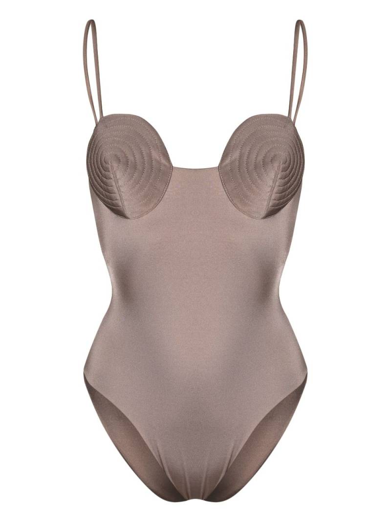 Noire Swimwear round-neck swimsuit - Neutrals von Noire Swimwear