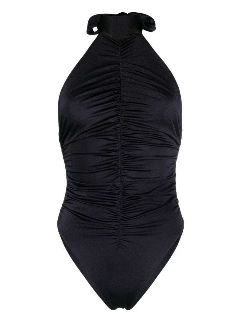 Noire Swimwear ruched halterneck swimsuit - Black von Noire Swimwear