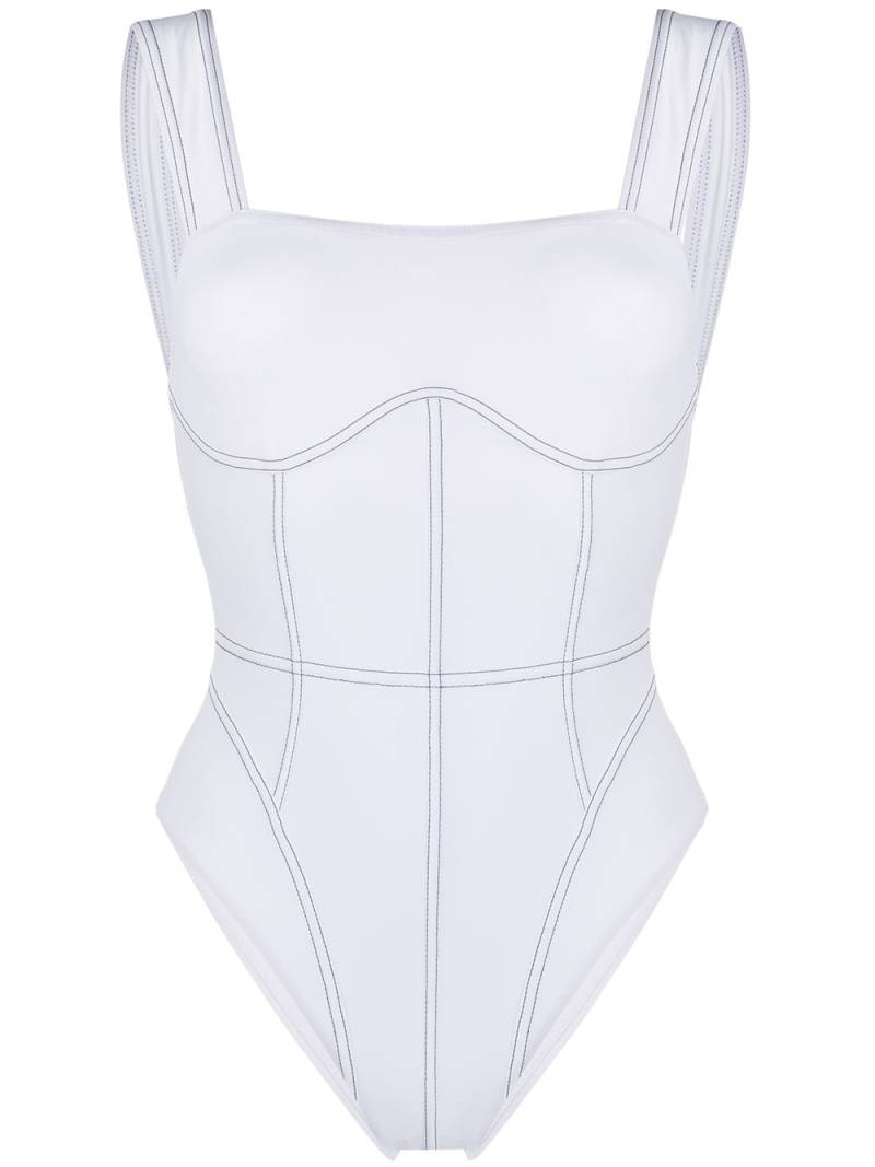 Noire Swimwear scoop-back one-piece swimsuit - White von Noire Swimwear