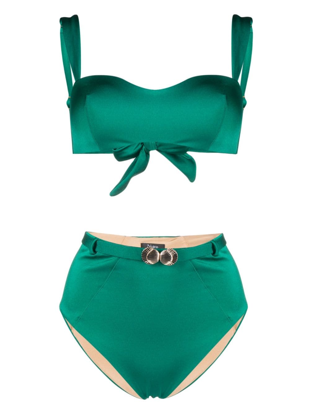 Noire Swimwear seashell-charm bikini set - Green von Noire Swimwear