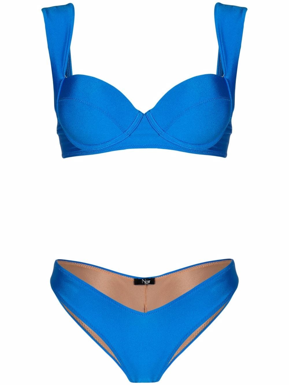 Noire Swimwear shine finish bikini set - Blue von Noire Swimwear