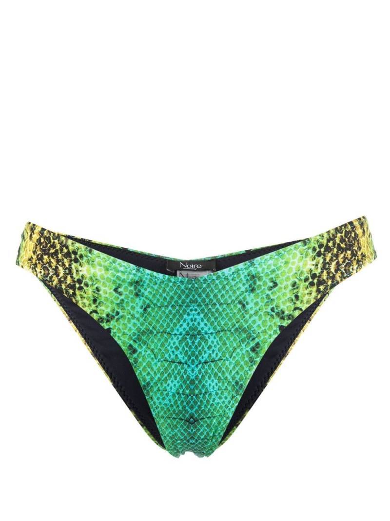 Noire Swimwear snakeskin-print bikini bottoms - Green von Noire Swimwear