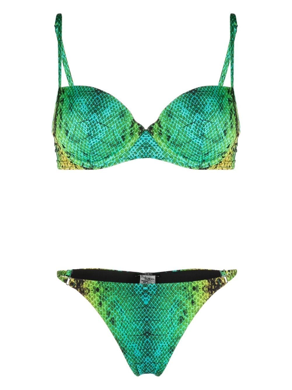 Noire Swimwear snakeskin-print bikini set - Green von Noire Swimwear