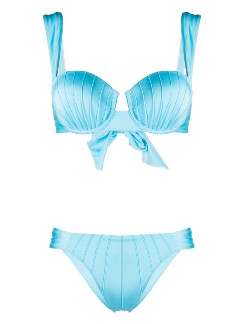 Noire Swimwear underwire-cup tie-fastening bikini set - Blue von Noire Swimwear