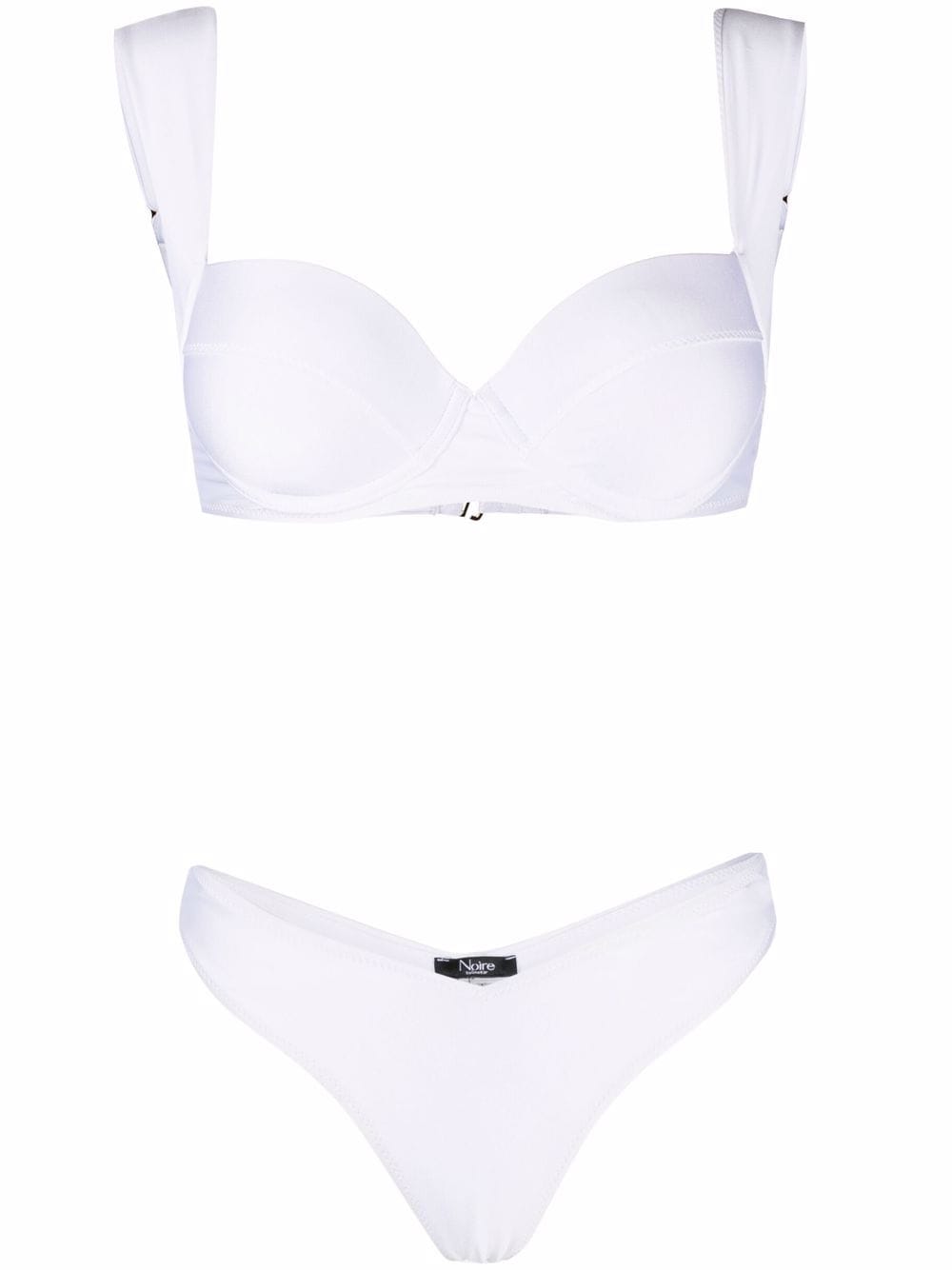 Noire Swimwear underwired lurex bikini set - White von Noire Swimwear