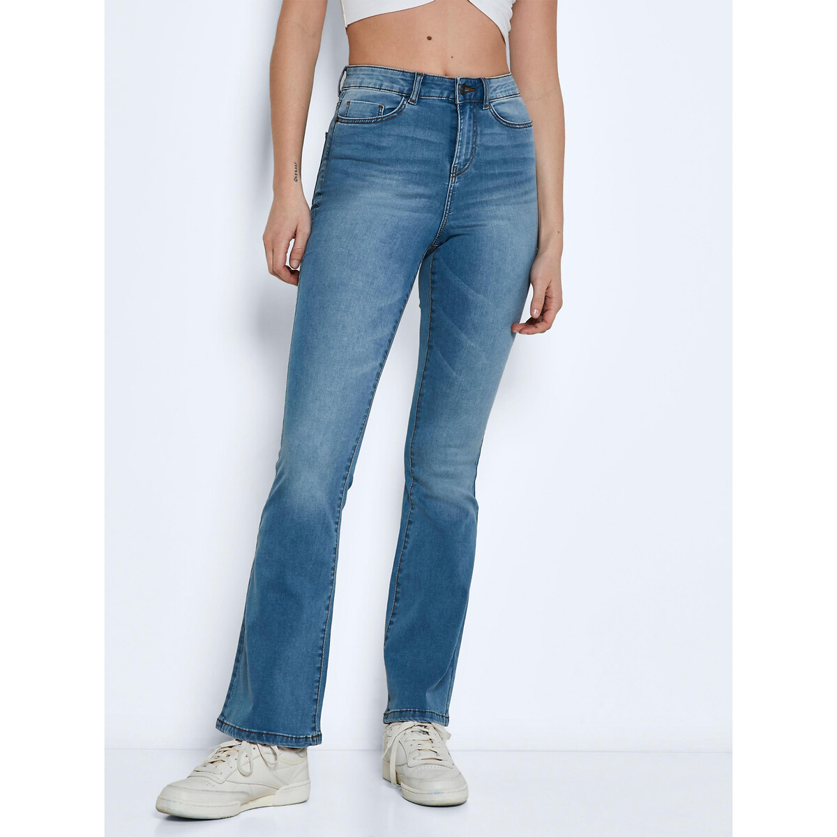 Flare-Jeans, hohe Taille