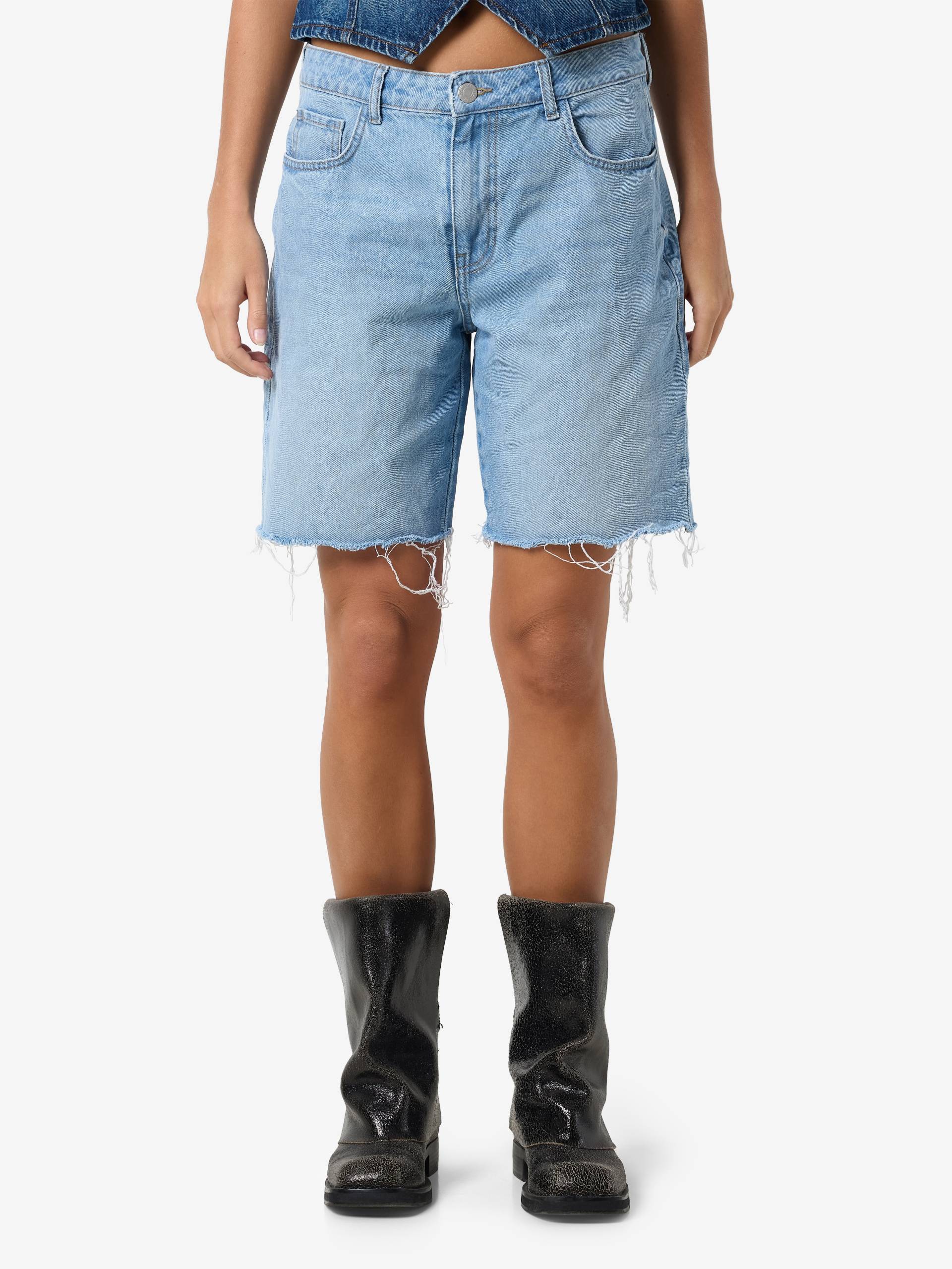 Noisy may Jeansshorts »NMHOLLA NW LOOSE SHORT AZ425LB NOOS«, modisch offene Säume von Noisy may