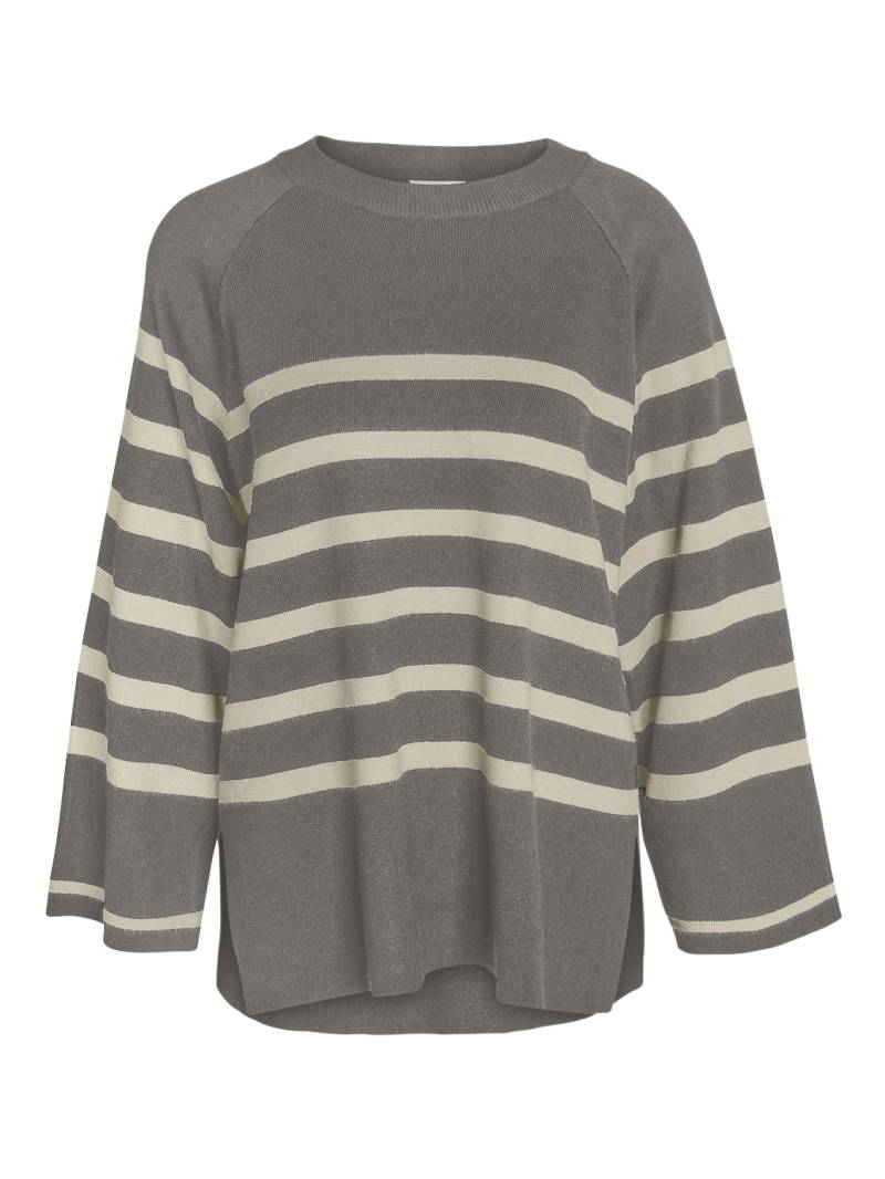 Noisy may Rundhalspullover »NMFIFI L/S O-NECK TUNIC KNIT FWD NOOS«, mit All-over-Streifenmuster, Loose Fit von Noisy may