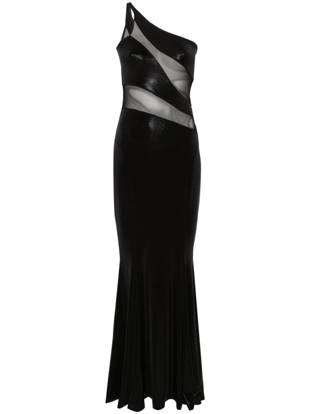 Norma Kamali Snake mesh fishtail gown - Black von Norma Kamali